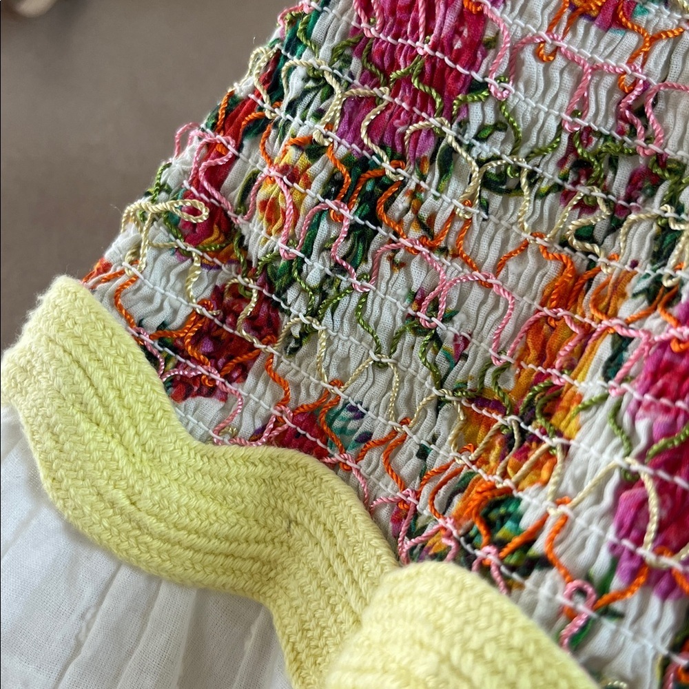Farm Rio Toucans Garden Multi Tiered Elasticized Waist Skirt Ricrac - Small - Picture 11 of 13